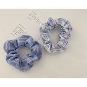 White Plaid Scrunchie